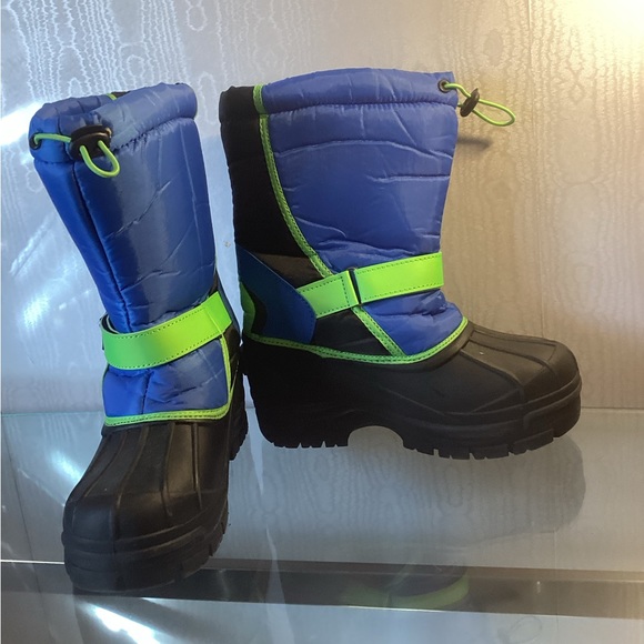 SHOE DEPT. BOYS BLUE & GREEN WEATHER BOOTS. SZ 4M. - Picture 1 of 7